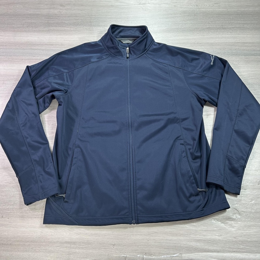 Eddie Bauer Track Jacket Mens XL Navy Blue Athletic Fit Full Zip Outdoor EB542